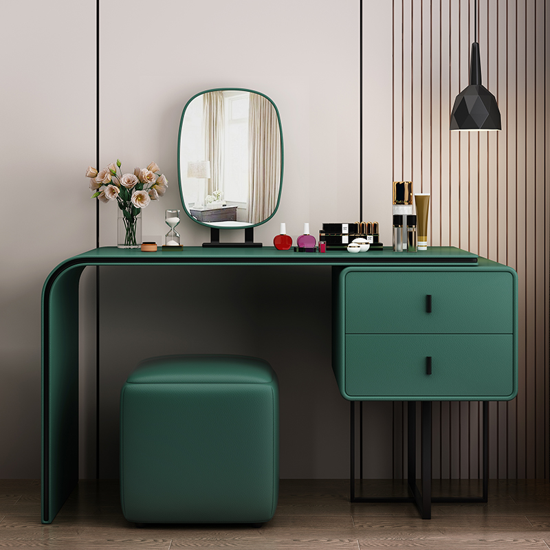 Modern minimalist dressing table locker integrated bedroom light luxury high-end sense Italian minimalist makeup table with lighted mirror