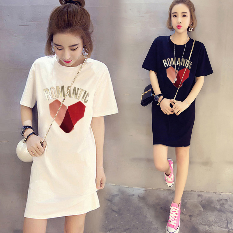 Maternity dress summer new pregnant mother summer T-shirt top mid-length fashion pregnant hot mom summer skirt