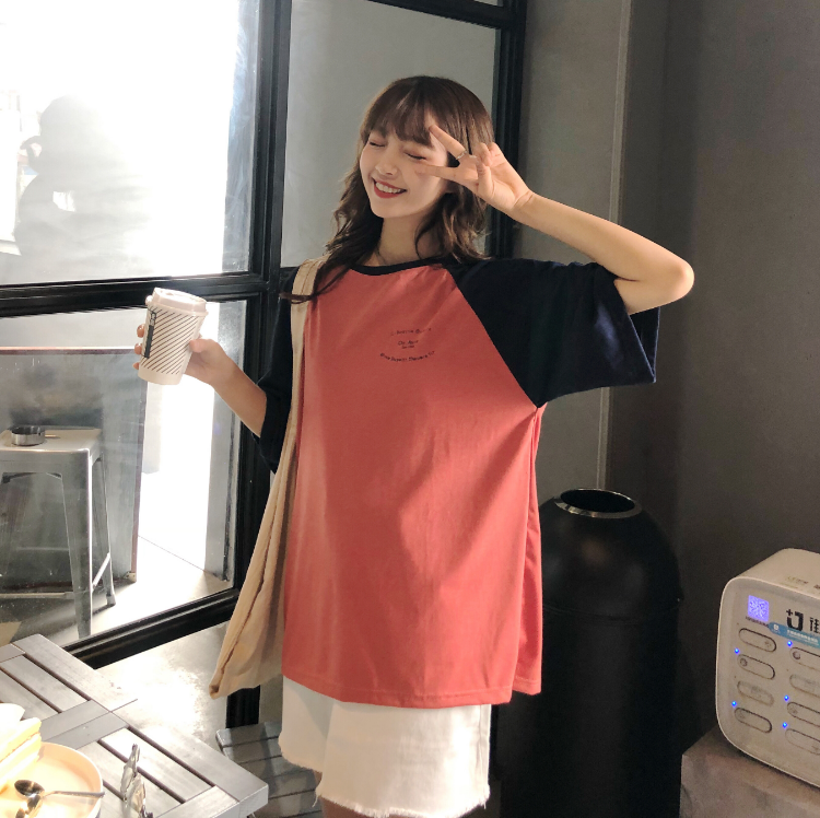 Áo bà bầu cotton thời trang hè 2019 phiên bản Hàn Quốc mới của áo thun ngắn tay ngắn tay ngắn mùa hè cho bà bầu - Áo thai sản đầm bầu sát nách