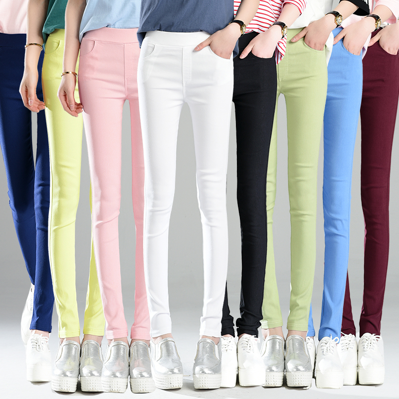 Women's Leggings for Outerwear 2026 Spring and Autumn Thin Style Eight-Nine Length Slim Fit Stretchy Plus Size Slimming Pencil Pants Black Women