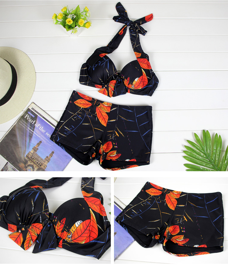 Cặp đôi đồ bơi bikini bikini ba mảnh phù hợp với áo chống nắng áo dài tay bảo thủ boyshort đi biển 	đồ đôi đi biển chụp hình cưới	