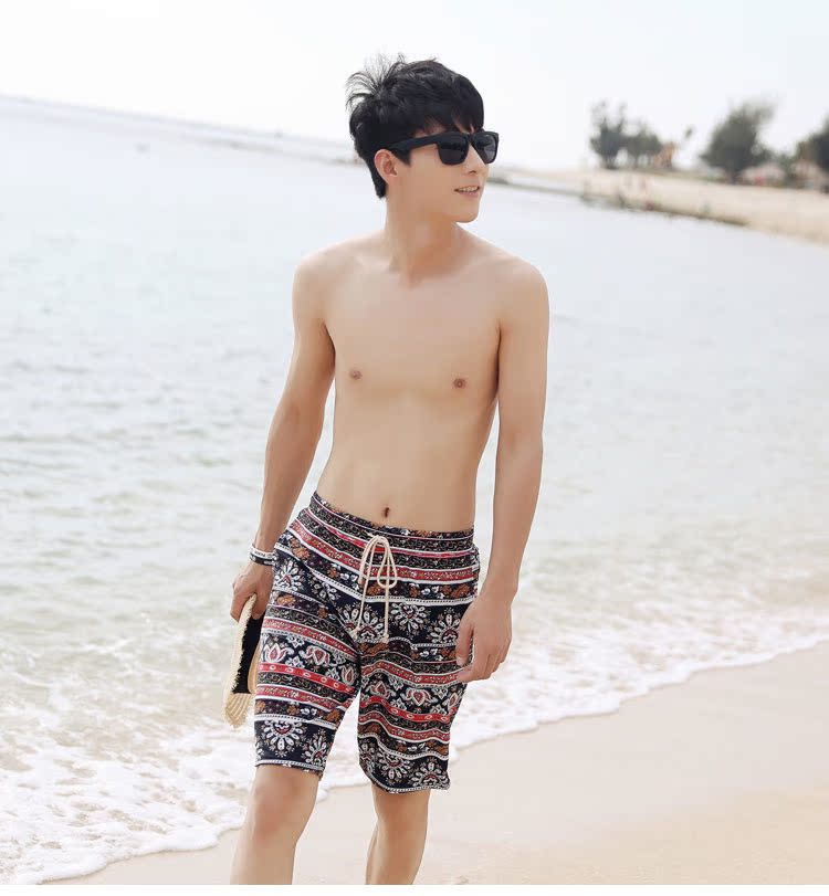Cặp đôi đồ bơi bikini bikini bốn mảnh mỏng che bụng Boxer Váy Beach Resort Spa Cặp đôi đồ bơi đồ đôi mặc đi biển	