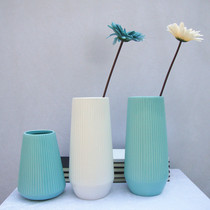 Ceramic vase flower ornaments white blue countertop modern simple home decoration living room