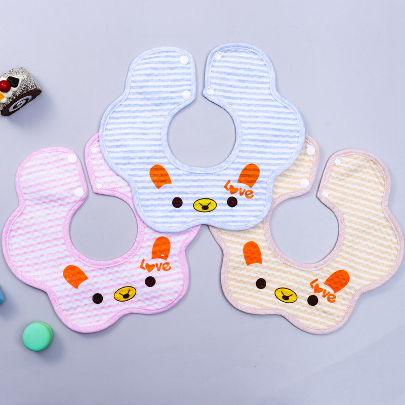 3 5 10 strips of clip cotton flowers waterproof baby drool bib 360 swivel pure cotton aniseed round neck baby enclosure