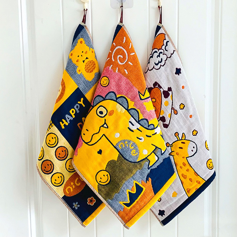 New Cotton Colored Gauze Towel Three-Layer Gauze Large Square Towel Cotton Kindergarten Children's Face Towel Butt Washing Towel