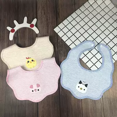 3-pack baby cotton mouth towel color cotton bib baby waterproof saliva bib with bib on both sides