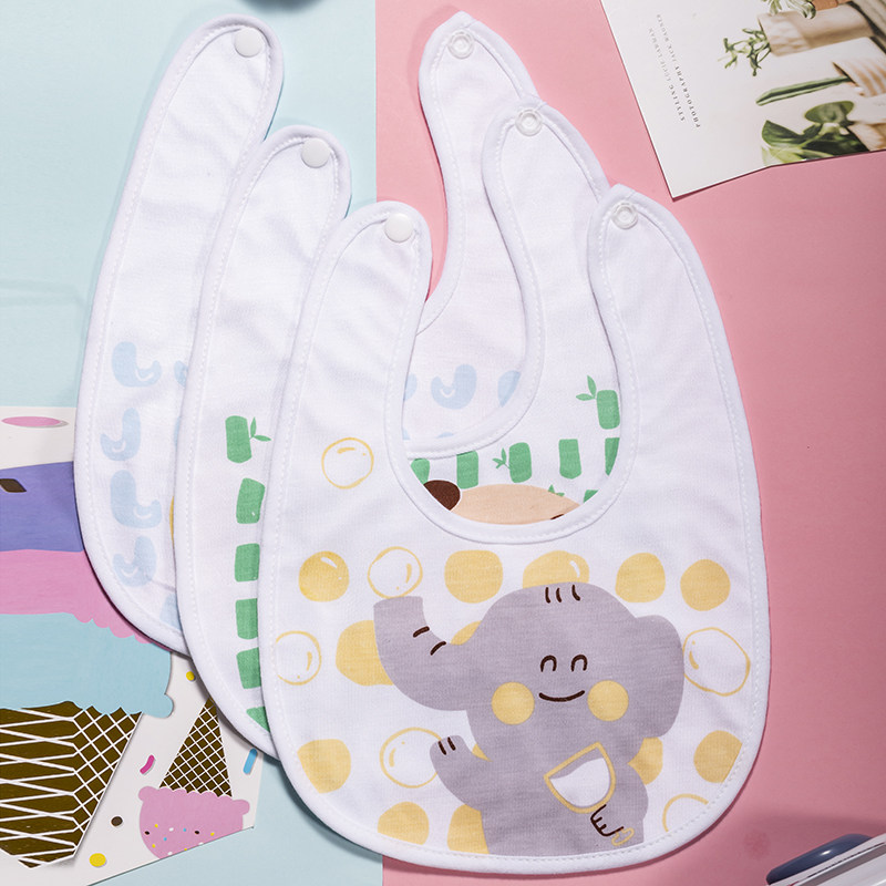 Waterproof baby saliva towel cartoon surrounding pocket newborn pure cotton bib baby water suction anti-spitting milk children eating around the neck