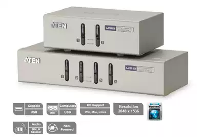 En licensed CS72U 2 USB desktop KVM switcher 3 years warranty including tax