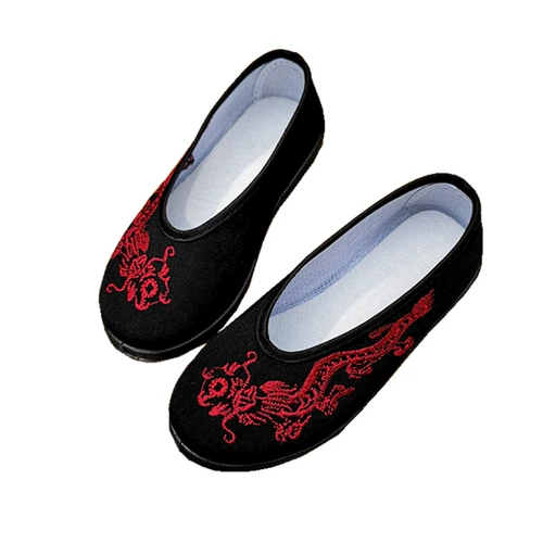 Черные детские туфли, слипоны для мальчиков, ханьфу, этническая обувь, китайский стиль, этнический стиль