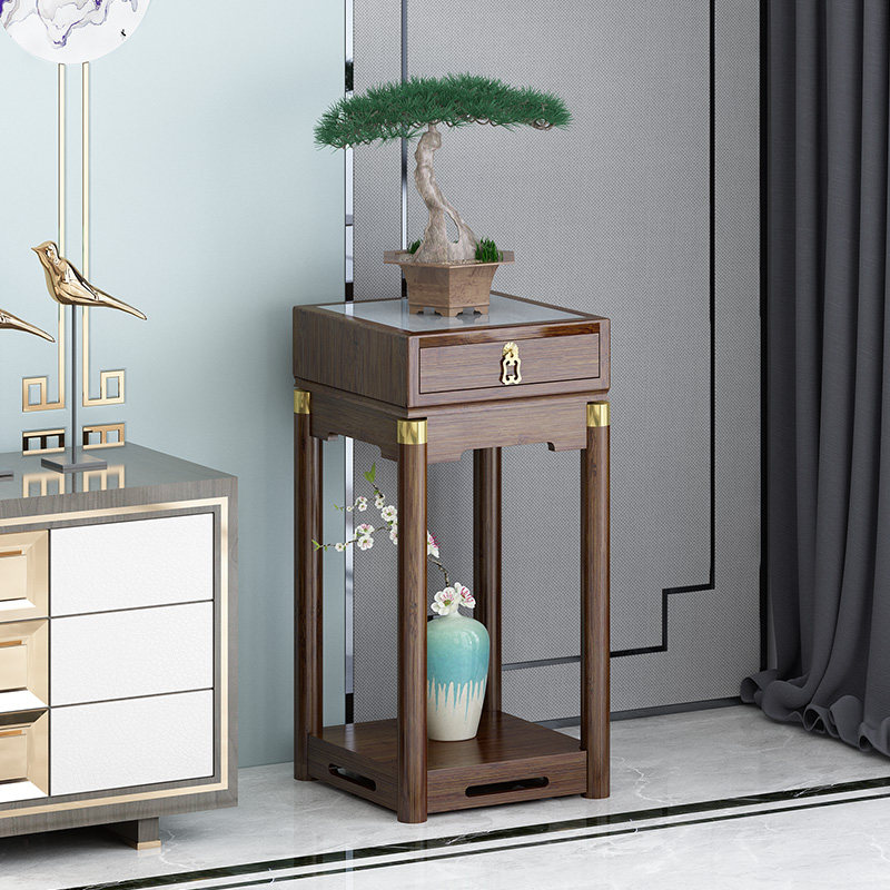 Flower shelf living room floor-to-ceiling succulent light luxury indoor household flower pot rack hanging orchid rack rock slab high load-bearing flower table