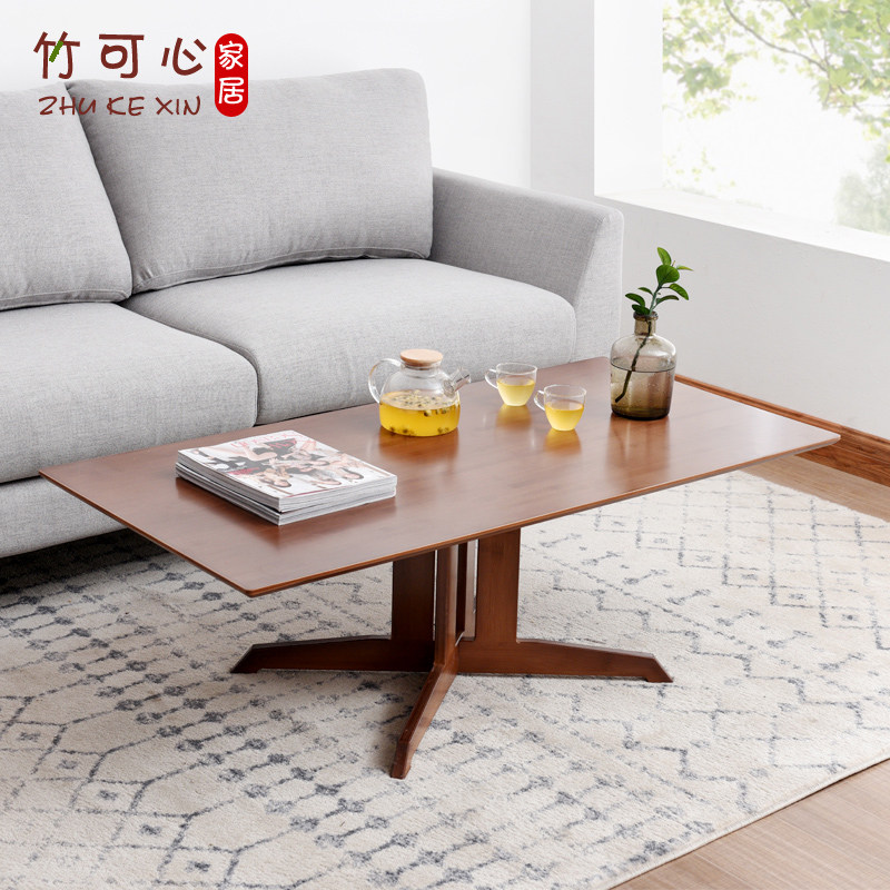 Bamboo heart Nordic coffee table Simple modern small apartment Modern living room Chinese household tea table Kung Fu Tea table