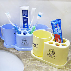 Creative Bathroom Double Cup Holder for Couple, Toothbrush and Toothpaste Holder, Single Cup Toothbrush Holder
