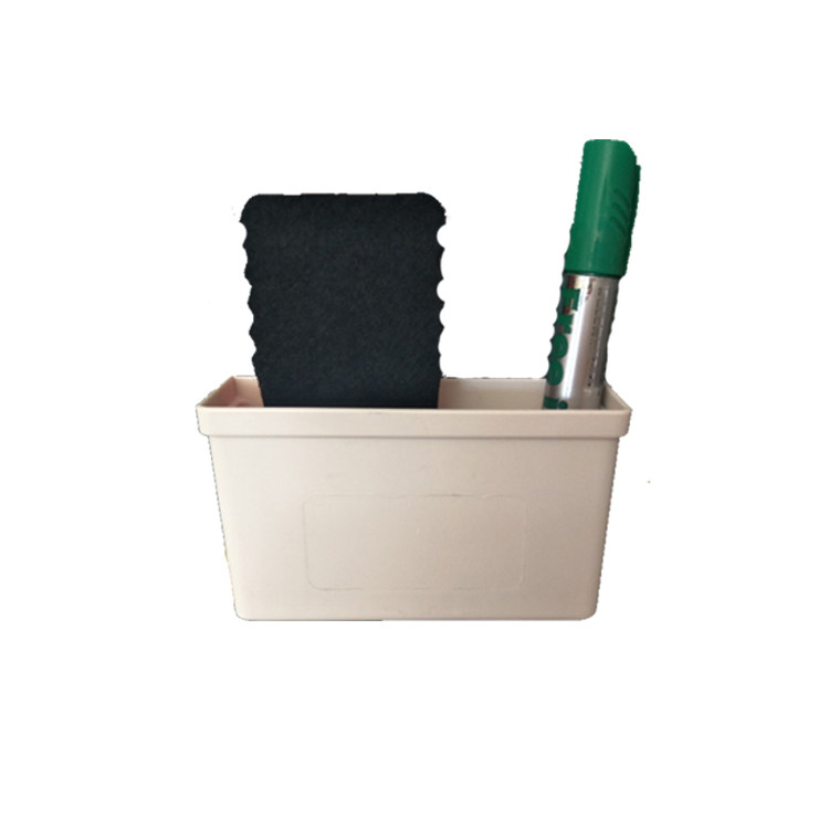 Blackboard cartoon pen holder with magnetic simple plastic rectangular eraser storage box white absorbable mobile new product