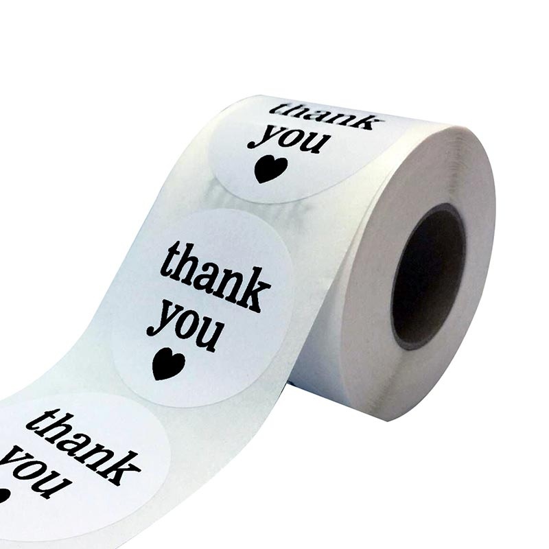 500 rolls of stickers thank you stickers baked self-adhesive roll fruit wedding express labels handmade sealing stickers