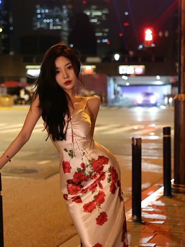 Элитное сексуальное платье, французский стиль, эффект подтяжки, в цветочек