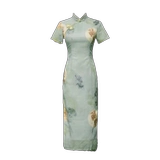 Легкое ципао, элитное ретро платье, 2025 года, светлый стиль, китайский стиль