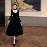 Элегантное элитное черное вечернее платье, изысканный стиль