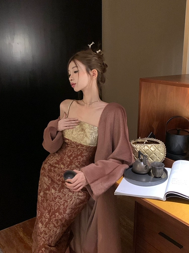 Румяна, элитная длинная юбка, китайский стиль, цветочный принт, осенние