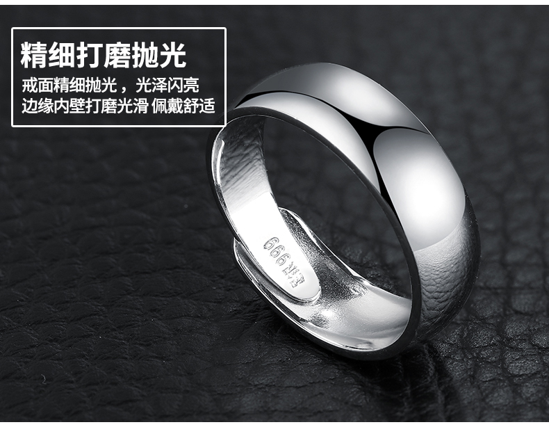 [Gửi giấy chứng nhận] 999 tinh khiết bạc sterling silver ring nam mở vòng sinh viên cá tính duy nhất triều đuôi vòng nữ