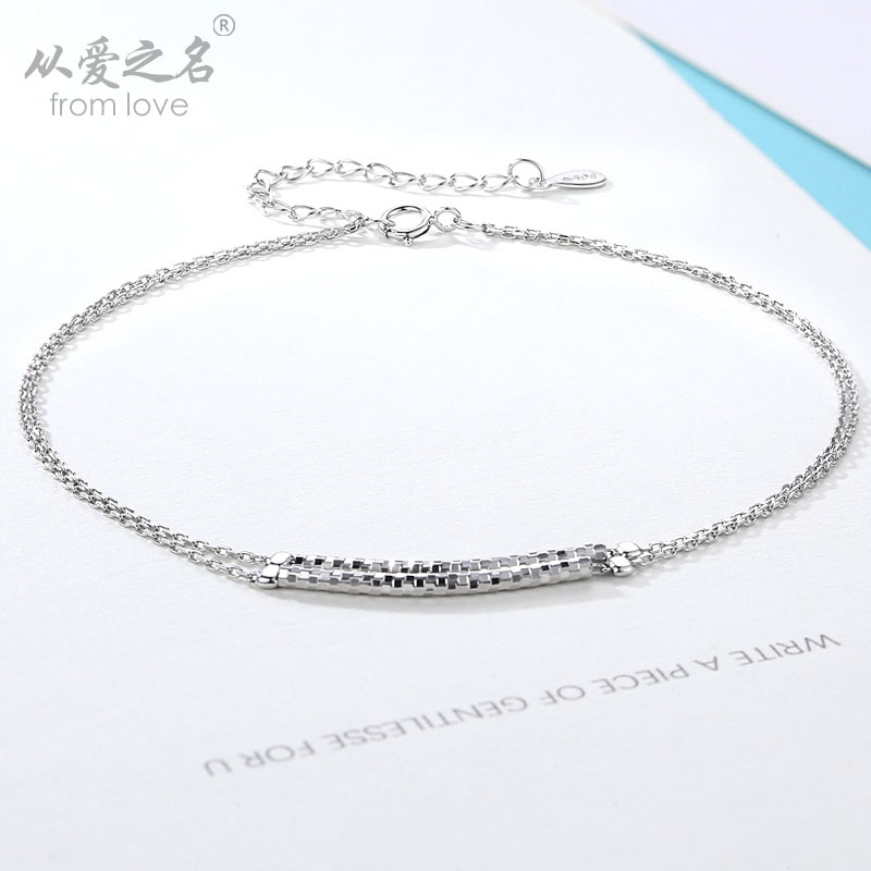 Bracelet de cheville Femme FROMLOVER     en Argenterie - Ref 3102163 Image 1