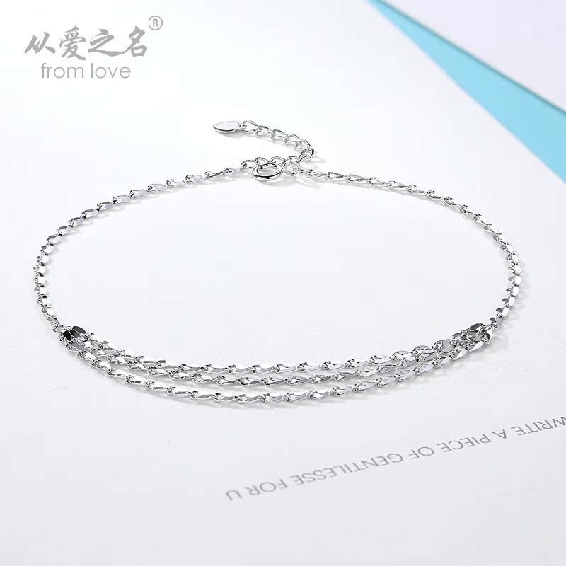 Chaine de cheville Femme FROMLOVER     en Argenterie - Ref 3103758 Image 3