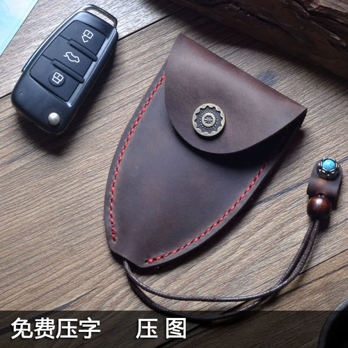 Кожаные ключи от машины, кожаная ключница ручной работы, из натуральной кожи, дистанционное управление, воловья кожа