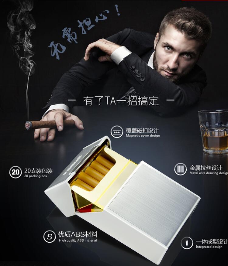 Hộp thuốc lá tập trung nhẹ hơn một gói 20 gói cá tính sáng tạo nam sạc USB hộp cứng gói thuốc lá - Bật lửa bật lửa dunhill