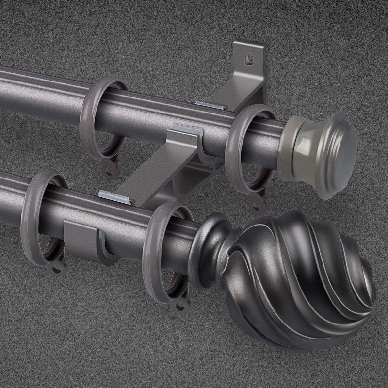 Oxuan Nordic Rome rod curtain rod rod rod rod bedroom double rod white black aluminum alloy track beach hole