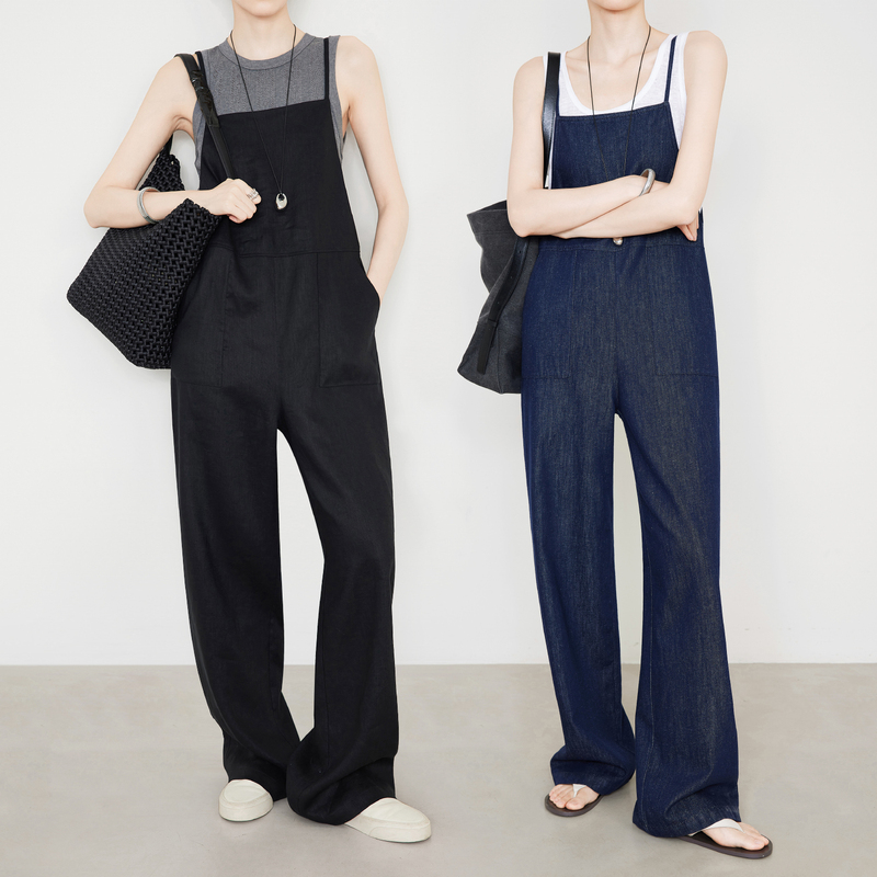 Xia Moka Black Overalls for Women 2026 New Style Lightweight Lazy Relaxed Comfortable Linen Straight-Leg Jumpsuit 6804 Xia Moka Black Overalls for Women 2026 New Style Lightweight Lazy Relaxed Comfortable Linen Straight-Leg Jumpsuit 6804