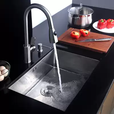Pulin 304 stainless steel sink Large single sink European-style under-counter basin Manual slot single sink thickened under-counter basin 2063BS