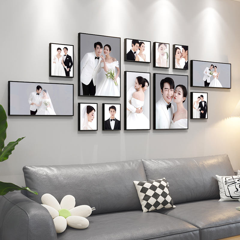 Photo Display Wall, Photo Frame Hanging on the Wall, Irregular Photo Wall Decoration, Creative Photo Album Wall, Living Room High-End Photo Wall
