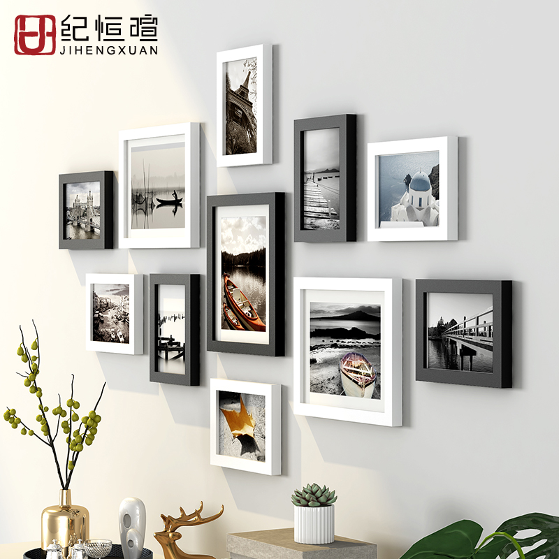 Photo wall decoration free punch photo living room background wall decoration photo frame hanging wall wall album wall creative combination