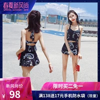 Yi Meishan áo tắm nữ chia nhỏ bảo thủ kiểu váy boxer ngực nhỏ tụ tập che bụng giảm béo áo tắm công viên nước - Bộ đồ bơi hai mảnh bikini 2 mảnh màu đỏ