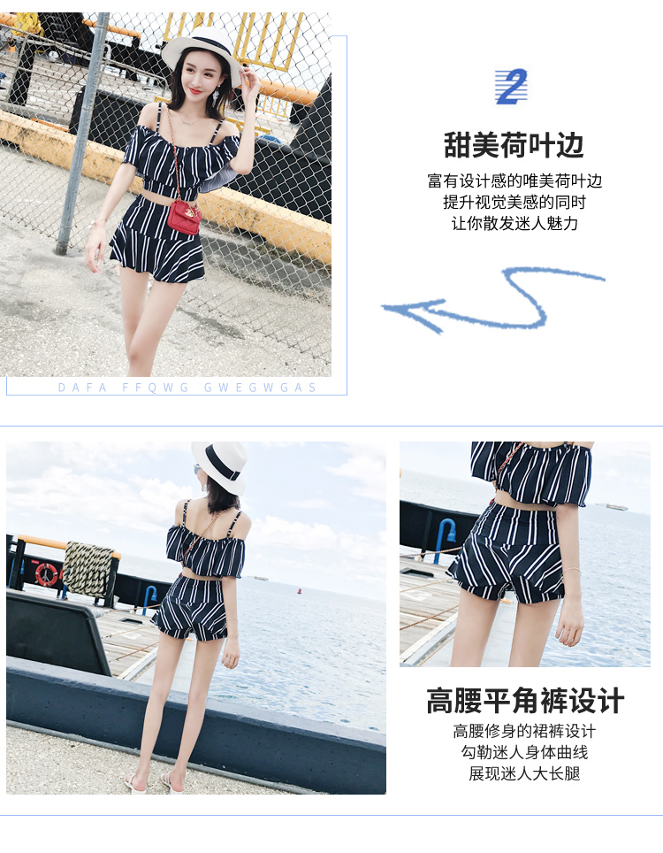 Bộ đồ tắm suối nước nóng nữ ba mảnh 2018 mới siêu chia đôi sinh viên bảo thủ che bụng Hàn nhỏ nhún nhún bơi - Bộ đồ bơi hai mảnh Số hàng hiển th