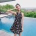 Yi Meishan Đồ bơi Phụ nữ Xiêm bảo thủ Váy đen Quần lót Halter Sinh viên Hàn Quốc Nhỏ tươi Áo tắm nước nóng mùa xuân - Bộ đồ bơi One Piece Bộ đồ bơi One Piece