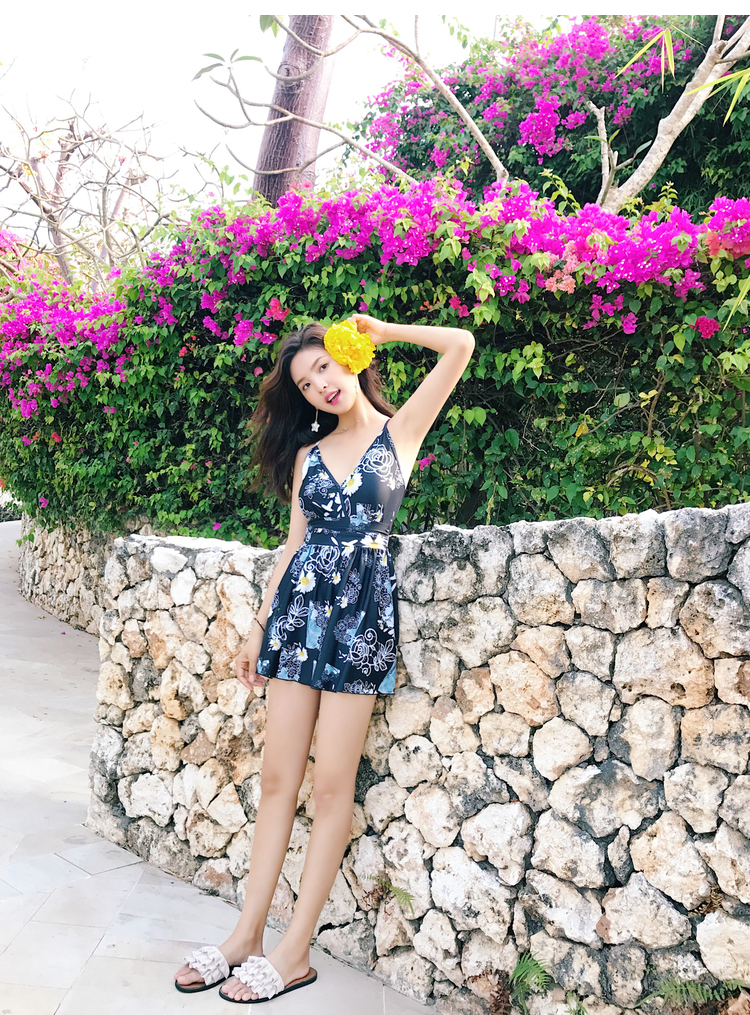 Áo tắm nữ dành cho nữ 2018 mới liền kề giảm béo bụng bảo thủ đặc biệt gợi cảm Hàn Quốc nhỏ váy bơi - Bộ đồ bơi One Piece áo bơi liền thân cho bé gái