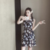Bộ đồ bơi Yi Meishan Bộ ba mảnh của phụ nữ Hàn Quốc Suối nước nóng nhỏ Hương đen che bụng mỏng Áo tắm Xiêm bảo thủ - Bộ đồ bơi hai mảnh áo tắm 2 mảnh yếm Bộ đồ bơi hai mảnh