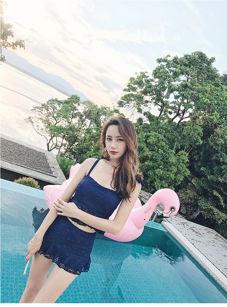 Bộ đồ tắm mùa xuân nóng bỏng dành cho nữ hai mảnh tách đôi che bụng bảo thủ giảm béo ren gợi cảm bộ đồ bơi Hàn Quốc áo hai mảnh