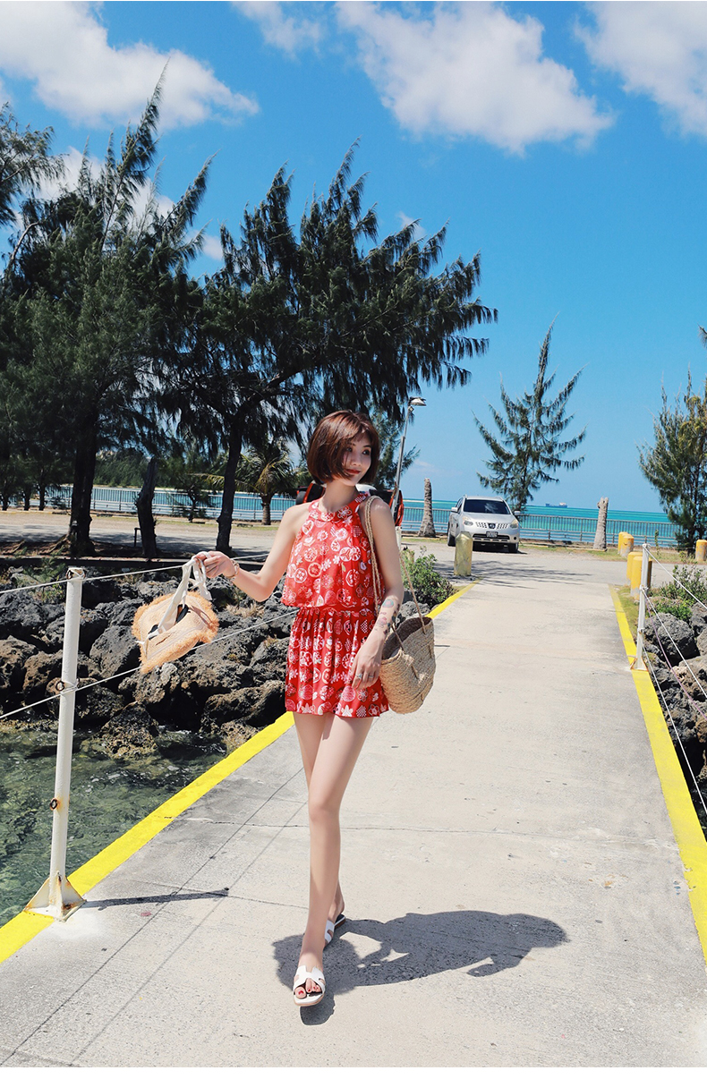Áo tắm mùa xuân nóng bỏng quần áo nữ mùa đông mỏng che bụng gợi cảm chia hai mảnh tập hợp đồ bơi màu đỏ bảo thủ - Bộ đồ bơi hai mảnh đồ bơi 2 mảnh bé gái