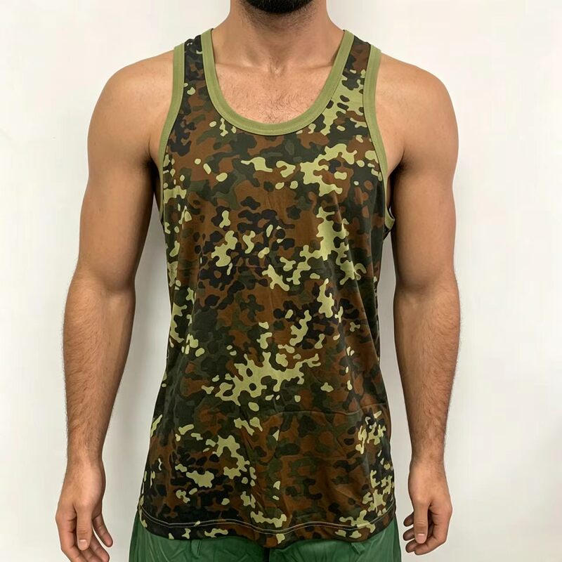 Vintage Stock Camouflage Vest Quick-Drying Breathable Cool Sleeveless Camouflage Vest Outdoor Round-Neck Men's Camouflage Vest