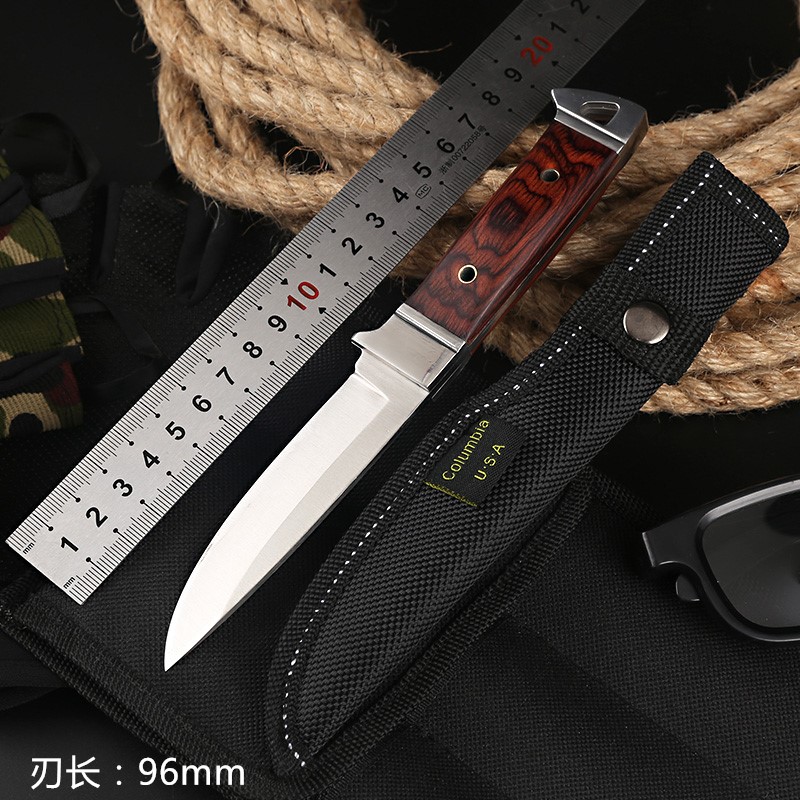 Wilderness survival outdoor knife jungle field knife portable knife self-defense portable high hardness straight knife diving knife