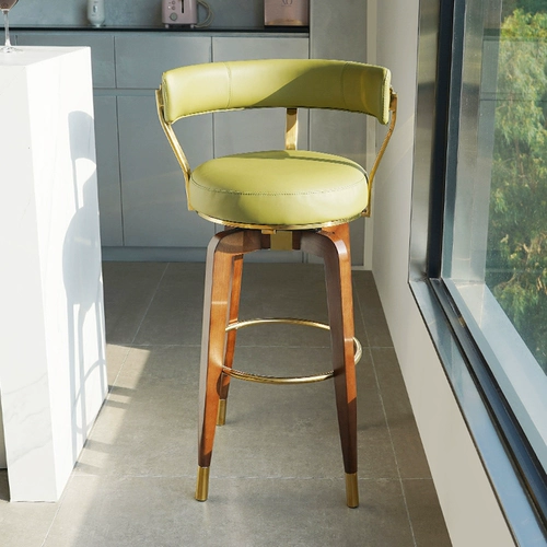 Стул с твердым деревом, Средневековый вращающийся бар-стул, кафе American Island Cafe High Stail, Light Luxury и High-end