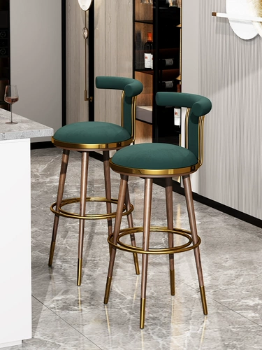 Барный стул из цельного дерева, легкая роскошь и ощущение высокого класса, домашний стул с высокой спинкой, барный стул American Island, высокий табурет для стойки бара