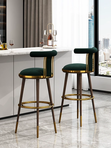 Барный стул из цельного дерева, легкая роскошь и ощущение высокого класса, домашний стул с высокой спинкой, барный стул American Island, высокий табурет для стойки бара