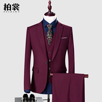 Baishang phù hợp với phù hợp với nam giới ba mảnh phù hợp với chú rể chú rể váy cưới Slim studio kinh doanh ăn mặc mùa xuân quần tây