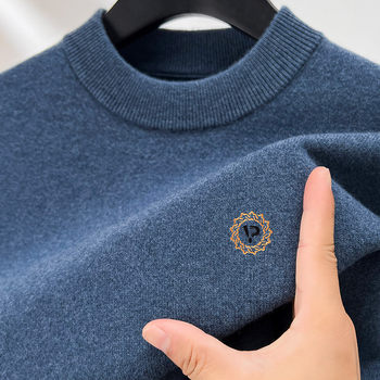 2025 autumn and winter qiaodun official flagship store mr. bu men's french wool sweater large size round neck pullover knitted wool 2025 autumn and winter qiaodun official flagship store mr. bu men's french wool sweater large size round neck pullover knitted wool