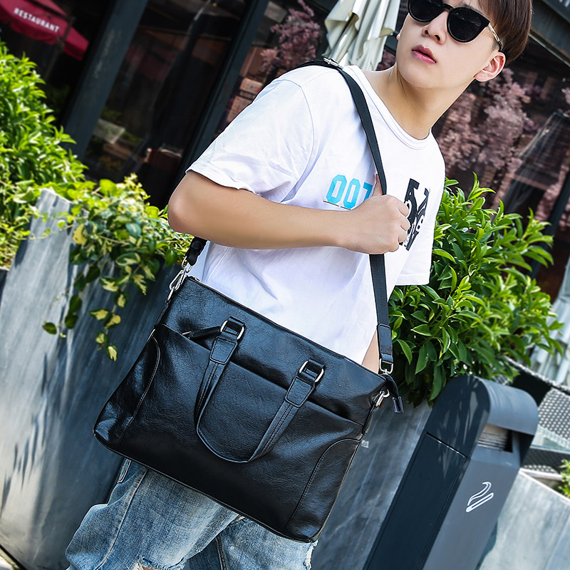 New Men's Leather Handbag Backpack Leisure Business Brief Backpack