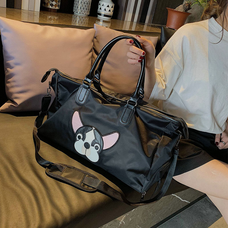 Hong Kong IT Tide brand portable short distance travel bag female Korean men's bag light large capacity shoulder sports bag Fitness Bag