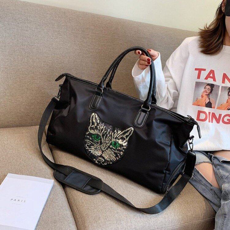 Hong Kong IT New Waterproof Oxford Spun Cat Short Travel Bag Portable Fitness Bag Men Sports Bag Women Yoga Bag-Taobao