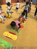 Kindergarten outdoor frog jumping equipment childrens sports equipment hand and foot cooperation board mat game foam toy